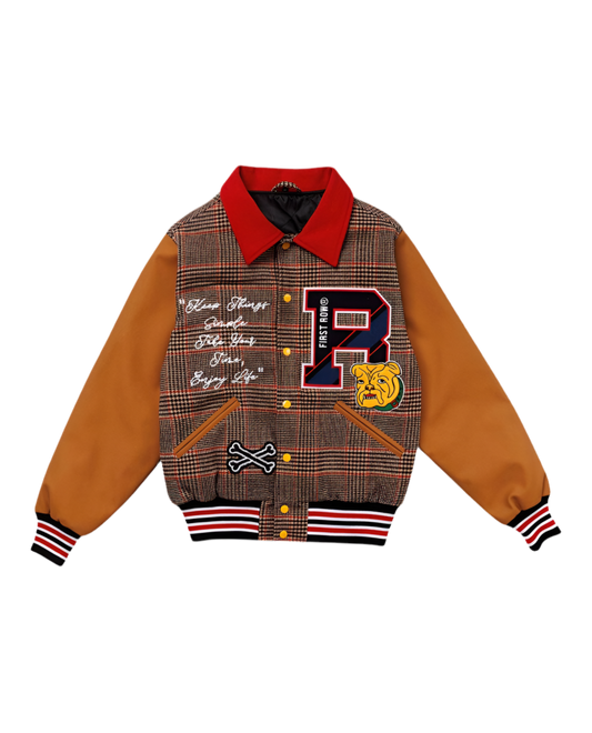 Glencheck Letterman Varsity Jacket