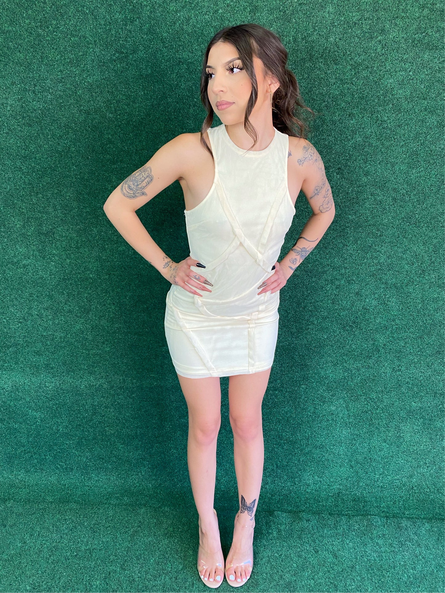 Cream mini dress